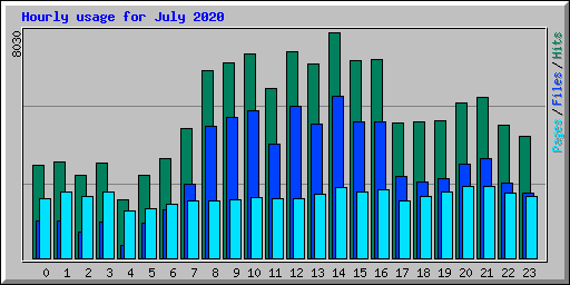 Hourly usage for July 2020