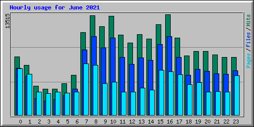 Hourly usage for June 2021